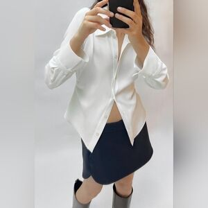 Zara Crepe Shirt With Side Ruching NWT